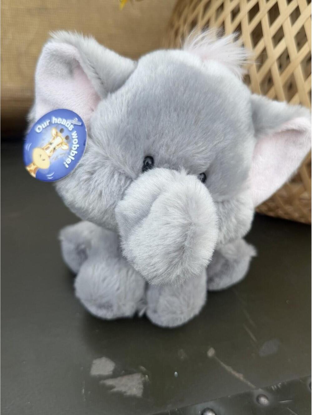 🐘💙  Aurora Small Gray Elephant Plush Stuffed Animal Soft Toy 7" Size 6-14 in